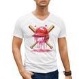Boys Valentine Day Baseball Helmet Drip Ice-Cream Youth Kids Men's V-Neck T-Shirt Boys Valentine Day Baseball Helmet Drip Ice-Cream Youth Kids Men's V-Neck T-Shirt