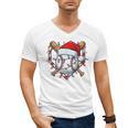Christmas Baseball Santa Hat For Baseball Players Fans Men's V-Neck T-Shirt Christmas Baseball Santa Hat For Baseball Players Fans Men's V-Neck T-Shirt