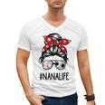 Classy Nana Life Soccer Messy Bun Baseball Mother's Day Men's V-Neck T-Shirt