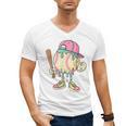 Cute Baseball Ice Cream Drip For Girls & Boys 2 Sides Men's V-Neck T-Shirt