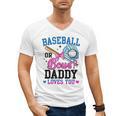 Gender Reveal Baseball Or Bows Daddy Loves You Men's V-Neck T-Shirt Gender Reveal Baseball Or Bows Daddy Loves You Men's V-Neck T-Shirt