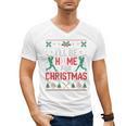 I’Ll Be Home For Christmas Baseball Ugly Sweater Art Men's V-Neck T-Shirt I’Ll Be Home For Christmas Baseball Ugly Sweater Art Men's V-Neck T-Shirt