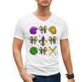 Mardi Gras Baseball Coquette Bow Fat Tuesday Parade Girls Men's V-Neck T-Shirt Mardi Gras Baseball Coquette Bow Fat Tuesday Parade Girls Men's V-Neck T-Shirt