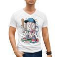 Melting Slime Sprinkle Baseball Mascot With Bat Men's V-Neck T-Shirt Melting Slime Sprinkle Baseball Mascot With Bat Men's V-Neck T-Shirt