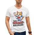 Take Meowt To The Ball Game Tee Slugger Cat Baseball Men's V-Neck T-Shirt