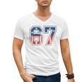 Number 67 USA Raglan Baseball Tee Men's V-Neck T-Shirt