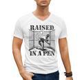 Raised In a Pen Baseball Pitcher Saying Bullpen Men's V-Neck T-Shirt Raised In a Pen Baseball Pitcher Saying Bullpen Men's V-Neck T-Shirt