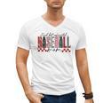 Retro Checkered Tired But Caffeinated Baseball Mom Leopard Men's V-Neck T-Shirt Retro Checkered Tired But Caffeinated Baseball Mom Leopard Men's V-Neck T-Shirt