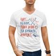 Retro Eat Sleep Take Kids To Sports Repeat Game Day Baseball Men's V-Neck T-Shirt Retro Eat Sleep Take Kids To Sports Repeat Game Day Baseball Men's V-Neck T-Shirt