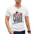 Run I Dare You Baseball Catcher Player Fan Men's V-Neck T-Shirt Run I Dare You Baseball Catcher Player Fan Men's V-Neck T-Shirt