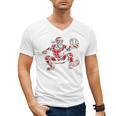 Santa Playing Baseball Catcher Merry Christmas Sport Player Men's V-Neck T-Shirt Santa Playing Baseball Catcher Merry Christmas Sport Player Men's V-Neck T-Shirt