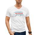 Sweet Vintage Retro Chicago City Flag Bear Print Raglan Baseball Tee Men's V-Neck T-Shirt