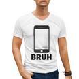 Texted First Bruh Seen Message Valentine's Day Humor Raglan Baseball Tee Men's V-Neck T-Shirt