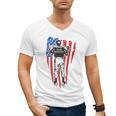 US Flag Baseball Player Batter Sport Lover Team Coach Family Men's V-Neck T-Shirt