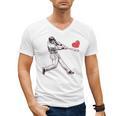 Valentines Baseball Batter Heart Player Silhouette Premium Tri-Blend Men's V-Neck T-Shirt Valentines Baseball Batter Heart Player Silhouette Premium Tri-Blend Men's V-Neck T-Shirt