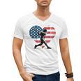 Valentines Baseball Batter Silhouette Heart Men Boys Kid Men's V-Neck T-Shirt Valentines Baseball Batter Silhouette Heart Men Boys Kid Men's V-Neck T-Shirt