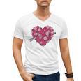 Valentine's Day Baseball Heart Softball Player Sports Lover Men's V-Neck T-Shirt