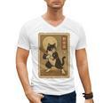 Vintage Japanese Ukiyo-e Baseball Cat Batting Men's V-Neck T-Shirt Vintage Japanese Ukiyo-e Baseball Cat Batting Men's V-Neck T-Shirt