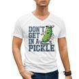 Youth Baseball Catcher Humor Don’t Get In A Pickle Men's V-Neck T-Shirt Youth Baseball Catcher Humor Don’t Get In A Pickle Men's V-Neck T-Shirt