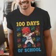 100 Days Of School Baseball Bat 100th Day Of School Boys Men's V-Neck T-Shirt