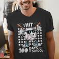 100 Days Of School Baseball Bat 100th Day Of School Men's V-Neck T-Shirt 100 Days Of School Baseball Bat 100th Day Of School Men's V-Neck T-Shirt