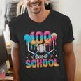 100 Days Of School Baseball Boys Kids 100th Day Of School Men's V-Neck T-Shirt 100 Days Of School Baseball Boys Kids 100th Day Of School Men's V-Neck T-Shirt