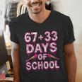 100 Days Of School Baseball Boys Six Seven Drip 100th Day Men's V-Neck T-Shirt 100 Days Of School Baseball Boys Six Seven Drip 100th Day Men's V-Neck T-Shirt