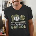 100 Days Of School Baseball Camo Art For Boys Kids Students Men's V-Neck T-Shirt 100 Days Of School Baseball Camo Art For Boys Kids Students Men's V-Neck T-Shirt