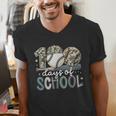 100 Days Of School Baseball Camo Camo Cap Boy School Men's V-Neck T-Shirt