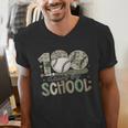 100 Days Of School Baseball Camo Celebration Men's V-Neck T-Shirt