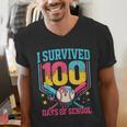100 Days Of School Baseball Drip 100 Days Boy Girl Kids Men's V-Neck T-Shirt 100 Days Of School Baseball Drip 100 Days Boy Girl Kids Men's V-Neck T-Shirt