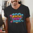 100 Days Of School Baseball Drip Ice Cream Costume Teachers Men's V-Neck T-Shirt 100 Days Of School Baseball Drip Ice Cream Costume Teachers Men's V-Neck T-Shirt