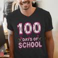 100 Days Of School Baseball Ice Cream Drip 100th Day Boys Men's V-Neck T-Shirt 100 Days Of School Baseball Ice Cream Drip 100th Day Boys Men's V-Neck T-Shirt