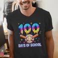 100 Days Of School Baseball Ice Cream Drip Kids Boys Teacher Men's V-Neck T-Shirt 100 Days Of School Baseball Ice Cream Drip Kids Boys Teacher Men's V-Neck T-Shirt