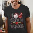 100 Days Of School Baseball Teacher 100 Days Smarter Student Men's V-Neck T-Shirt 100 Days Of School Baseball Teacher 100 Days Smarter Student Men's V-Neck T-Shirt