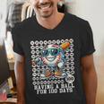 100 Days Of School Boys Baseball 100th Day Of School Kids Men's V-Neck T-Shirt