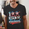 100 Days Of School Boys Baseball Drip 100th Day Dabbing Ball Men's V-Neck T-Shirt 100 Days Of School Boys Baseball Drip 100th Day Dabbing Ball Men's V-Neck T-Shirt