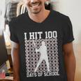 100 Days Of School Boys Kids 100th Day Balls For Baseball Men's V-Neck T-Shirt