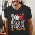 100 Days Of School Cute Bow Baseball Boy Girl Teacher Men's V-Neck T-Shirt