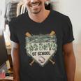 100 Days Of School Home Plate Camo Baseball Dripping Boys Men's V-Neck T-Shirt