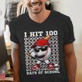 100 Days Of School Retro Baseball Sport For Boys Teachers Men's V-Neck T-Shirt 100 Days Of School Retro Baseball Sport For Boys Teachers Men's V-Neck T-Shirt