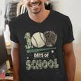 100 Days Of School Teacher Camo Baseball Boys Toddler Kids Men's V-Neck T-Shirt