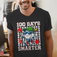 100 Days Smarter Baseball 100 Days Of School Boy Girl Kid Men's V-Neck T-Shirt 100 Days Smarter Baseball 100 Days Of School Boy Girl Kid Men's V-Neck T-Shirt