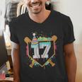 17th Birthday Baseball Drip Number 17 Year Old Birthday Boy Men's V-Neck T-Shirt 17th Birthday Baseball Drip Number 17 Year Old Birthday Boy Men's V-Neck T-Shirt