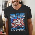 250 Years 1776 2026 250th Baseball American Flag 4th Of July Men's V-Neck T-Shirt