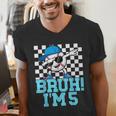 5th Birthday Dabbing Baseball Boys Bruh I'm 5 Year Old Men's V-Neck T-Shirt