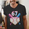 6 7 Baseball Dripping Six Seven Gen Alpha Slang Men's V-Neck T-Shirt 6 7 Baseball Dripping Six Seven Gen Alpha Slang Men's V-Neck T-Shirt