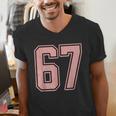 6 7 Number 67 Baseball Meme Tee For Women Men's V-Neck T-Shirt