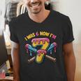 I Was 6 Now I'm 7 Dripping Ice Cream Baseball 67 Drip Men's V-Neck T-Shirt