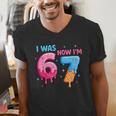 I Was 6 Now I'm 7 Meme Six Seven Baseball 7th Birthday Men's V-Neck T-Shirt I Was 6 Now I'm 7 Meme Six Seven Baseball 7th Birthday Men's V-Neck T-Shirt